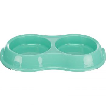 Миска для собак Trixie подвійна пластик 2х0.2л 11см 26х4х14см (40119052498580) | Фото 1