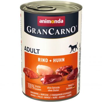 Корм вологий для собак GranCarno з яловичиною та куркою 400 г (4017721827324) | Фото 1