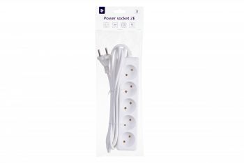 Мережевий подовжувач 2Е 5 розеток, 3 м, білий (2E-U05M3) | Фото 3