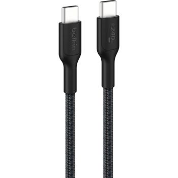 Кабель BELKIN Type-C - Type-C BRAIDED 1м, Black (CAB025HQ1MBK) Кабель BELKIN Type-C - Type-C BRAIDED 1м, Black (CAB025HQ1MBK) | Фото 1