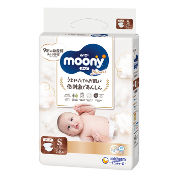 Підгузки MOONY Natural S 4-8 кг, 58 шт (4903111241149) | Фото 1