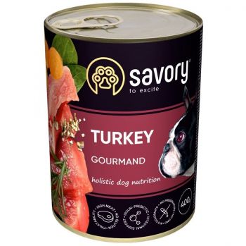 Вологий корм для дорослих собак Savory з індичкою 400г (4820232630518) | Фото 1