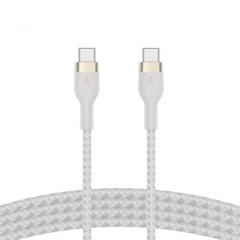 Belkin USB-C - USB-C, BRAIDED SILICONE, 1m, white (CAB011BT1MWH) | Фото 1