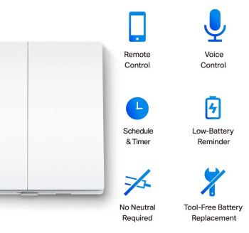 Розумний вимикач TP-LINK Tapo S220 868 MHz 250V 4A, 2-клавішний (TAPO-S220) | Фото 7