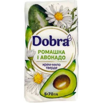 Крем-мило туалетне Dobra Ромашка та авокадо 70г*5шт (4820195509173) | Фото 1
