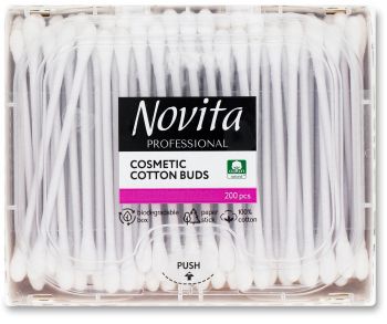 Палички ватні Novita Professional 200 шт (4823071648072) | Фото 3