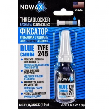 Фіксатор різьби Nowax для розбірних з'єднань Синій (NX21139) | Фото 1