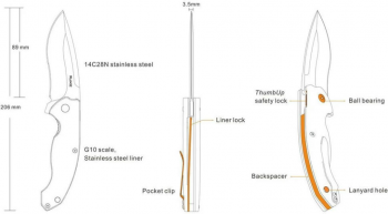 Ніж складний Ruike Fang P852-B Ніж складний Ruike Fang P852-B | Фото 2