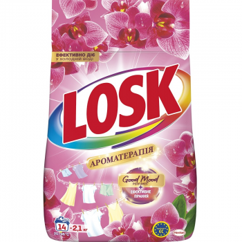 Купить стиральное средство Пральний порошок Losk Ароматерапія Ефірні олії та аромат Малазійської квітки 2.1 кг | Фото 1