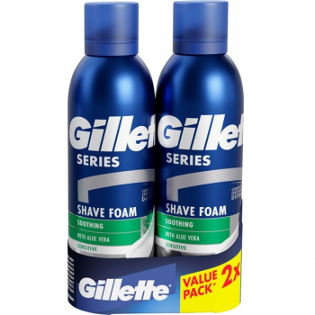 Купить средство для бритья Піна для гоління Gillette Series Заспокійлива 2х200 мл (8700216579889) | Фото 1