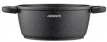 Каструля ARDESTO Gemini Anzio, скляна кришка, 20 см, чорний мармур, алюміній (AR2420GE) | Фото 4