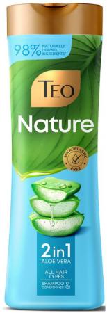 Шампунь-кондиціонер для волос Teo Nature 2in1 Aloe Vera 350мл (3800024046742) | Фото 1