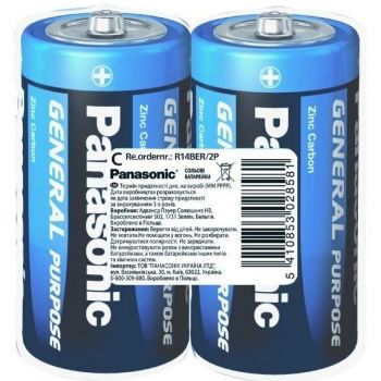 PANASONIC GENERAL PURPOSE R14 TRAY 2 ZINK-CARBON (R14BER/2P) | Фото 1