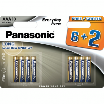 Батарейка PANASONIC EVERYDAY POWER AAA BLI 8 (6+2) ALKALINE (LR03REE/8B2F) | Фото 1