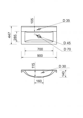 Купить раковину Набір для ванної Adamant Quanto 90, з сифоном Click-Clac (4824296208301) | Фото 3