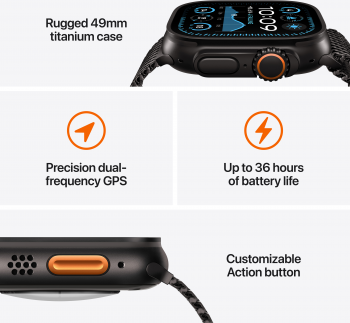 Годинник APPLE Watch Ultra 2 GPS + Cellular 49mm Natural Titanium Case with Blue Trail Loop - M/L (MX4L3UL/A) Годинник APPLE Watch Ultra 2 GPS + Cellular 49mm Natural Titanium Case with Blue Trail Loop - M/L (MX4L3UL/A) | Фото 3