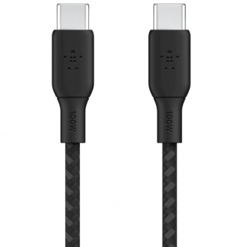 Кабель BELKIN USB-С - USB-С BRAIDED 100W 3m Black (CAB014BT3MBK) | Фото 1