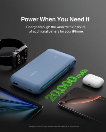 Портативний акумулятор BELKIN 20000mAh, 30W USB-C Blue (BPB024HQBL) | Фото 2