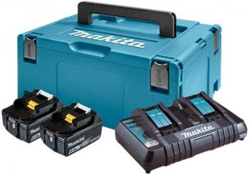 MAKITA LXT BL1860 x 2шт (18В, 6Ач) + DC18RD, кейс Makpac3 (198077-8) | Фото 1