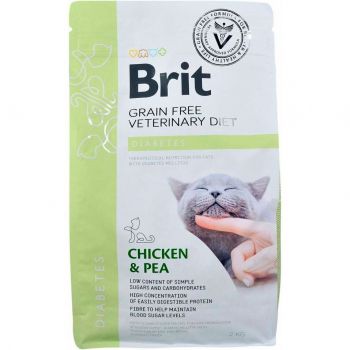Сухий корм Brit VetDiets беззерновий для котів Diabets з куркою та горохом 2кг | Фото 1