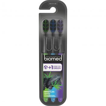 Набір комплексних зубних щіток BioMed Black середні 3 шт (7640168935573) | Фото 1