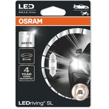 Лампа Osram світлодіодна 12V C5W Led 1W 6000K 31Mm Sv8.5-8 Ledriving Sl (OS_6438_DWP-01B) | Фото 1