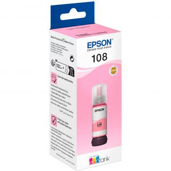 Купить расходный материал для принтеров Контейнер з чорнилом EPSON 108 EcoTank L8050/L18050 light magenta (C13T09C64A) | Фото 1