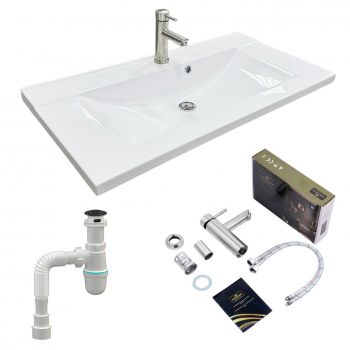 Купить раковину Набір для ванної Adamant Quanto 90, з сифоном Click-Clac (4824296208301) | Фото 1