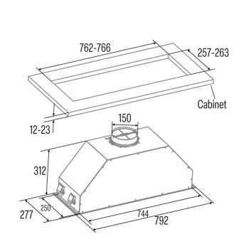 Вбудована витяжка CATA Gt-Plus 75 x (02031301) | Фото 2