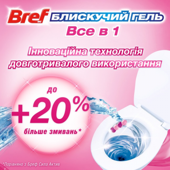 Туалетний блок для унітазу BREF Brilliant Gel весняний дощ 1 шт (9000101509274) Туалетний блок для унітазу BREF Brilliant Gel весняний дощ 1 шт (9000101509274) | Фото 2