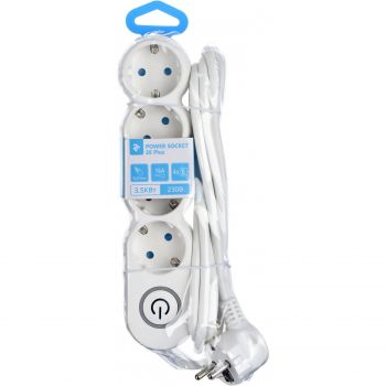 Мережевий фільтр 2Е Plus 4XSchuko з вимикачем 3G1.0*3M, білий (2E-U04VESM3W) | Фото 2