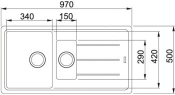 Мийка кухонна FRANKE Basis онікс (114.0720.002) | Фото 2