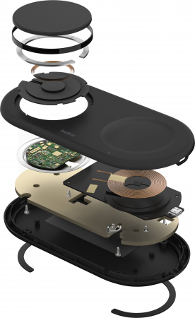 Бездротовий зарядний пристрій BELKIN 2в1 15Вт Pad Qi2 Black (WIZ021VFBK) | Фото 5