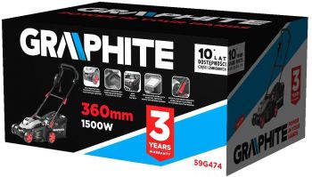 Газонокосарка GRAPHITE, 1500 Вт, 36см, 35л (59G474) Купить триммер и газонокосилка Газонокосарка GRAPHITE, 1500 Вт, 36см, 35л (59G474) | Фото 16