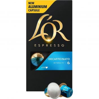 Кава L`OR капсули Espresso Decaffeinato, 100% арабіка , 10шт, Nespresso, без кофеїну (8711000357965) | Фото 1