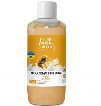 Купить гель и скраб для тела Молочна крем-піна для ванн Milky Dream Папая та манго Тропічний рай 1л (4820205300264) | Фото 1