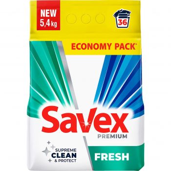 Купить стиральное средство Пральний порошок Savex Premium Fresh 5.4 кг (3800024047954) | Фото 1
