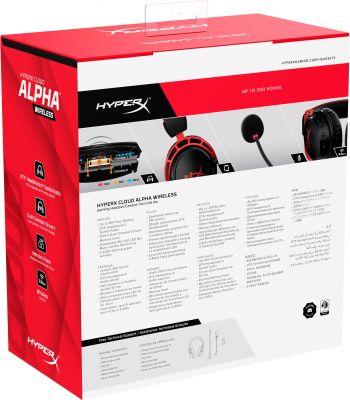 Ігрова гарнітура HyperX Cloud Alpha WL, Black/Red (4P5D4AA) Ігрова гарнітура HyperX Cloud Alpha WL, Black/Red (4P5D4AA) | Фото 5