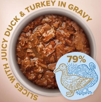 Вологий корм Club 4 Paws Premium Plus Selection шматочки з качкою та індичкою в соусі 85г (B5530501) | Фото 2