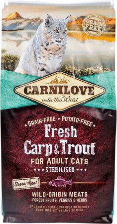 Сухий корм для стерилізованих кішок Carnilove Fresh з коропом і фореллю 6 кг (8595602527465) | Фото 5