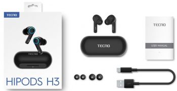 Навушники TECNO Hipods H3 Black (4895180768019) | Фото 1