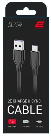 2E USB-A - USB-C Glow 1m Black (2E-CCAC-BL) | Фото 2