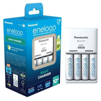 PANASONIC Basic Charger+ Eneloop 4AA 1900 mAh New (K-KJ51MCD40E) | Фото 2