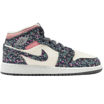 Кеди підліткові для дівчаток Nike Air Jordan 1 Mid SE GS FJ3451-001 36.5 (4.5Y US) біло-сині | Фото 1