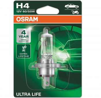Купить автомобильную лампу Лампа Osram галогенова 12V H4 60/55W P43T Ultra Life (OS_64193_ULT-01B) | Фото 1