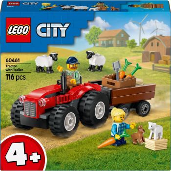 Конструктор LEGO City Червоний фермерський трактор із причепом і вівцями (60461) | Фото 1