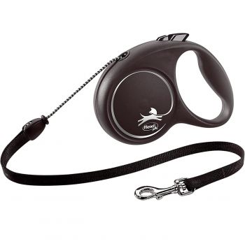 Повідець-рулетка Flexi Black Design M до 20 кг 5 м чорний (4000498033401) | Фото 1