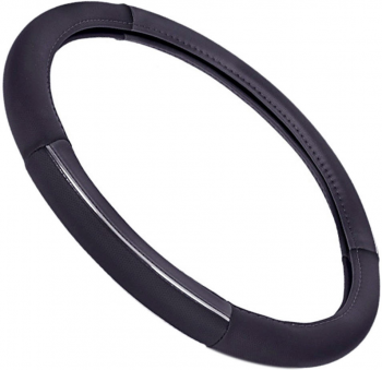 Чохол на кермо Vitol M зі шкірозамінника Чорний (17003BK_M) | Фото 4