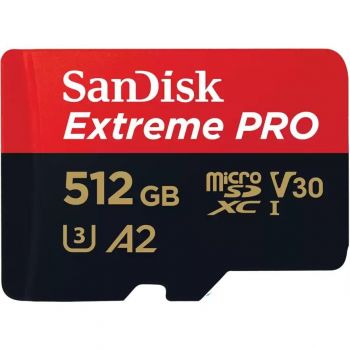 Карта пам`яті SANDISK microSDXC 512GB C10 UHS-I U3 Extreme Pro V30 + SD адаптер (SDSQXCD-512G-GN6MA) | Фото 1