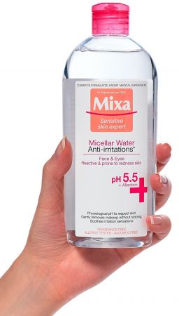 Міцелярна вода MIXA проти подразнень для чутливої шкіри обличчя 400мл Міцелярна вода MIXA проти подразнень для чутливої шкіри обличчя 400мл | Фото 2